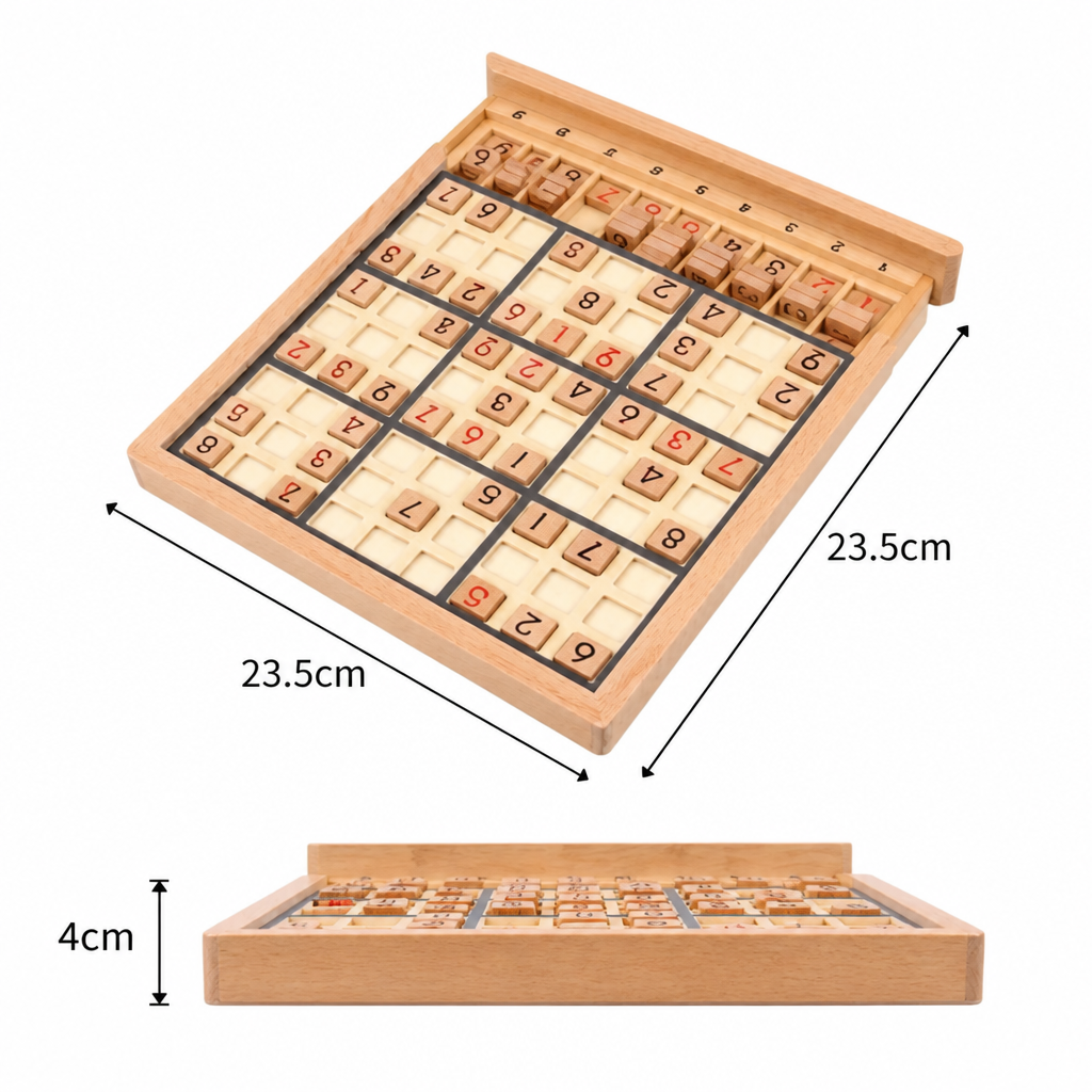 Wooden Sudoku Puzzle Board – Educational Logic & Math Game