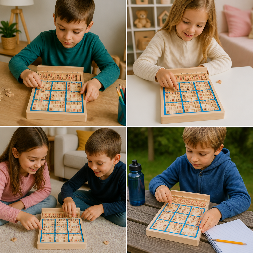 Wooden Sudoku Puzzle Board – Educational Logic & Math Game