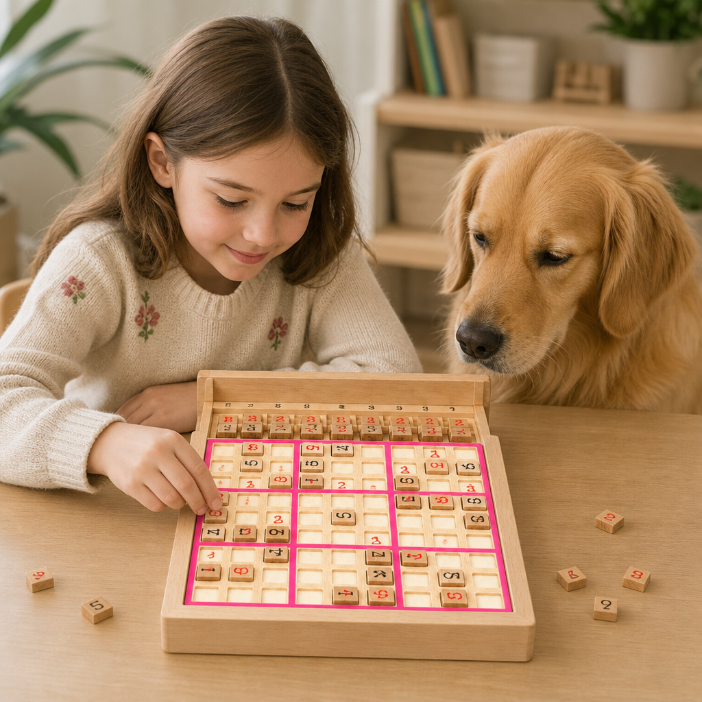 Wooden Sudoku Puzzle Board – Educational Logic & Math Game