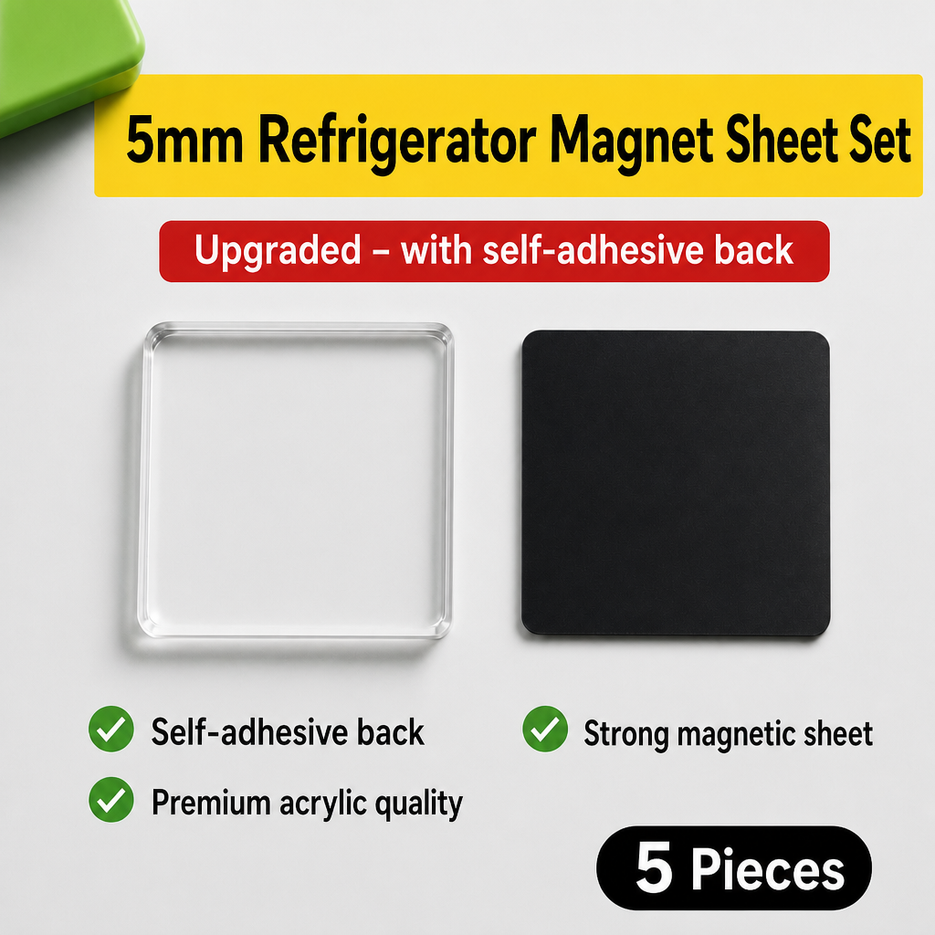 Clear Acrylic Magnetic Photo Frames with Adhesive Backing