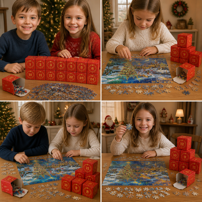 Christmas Jigsaw Puzzle Advent Calendar – 1008-Piece 24-Day Countdown Puzzle Set