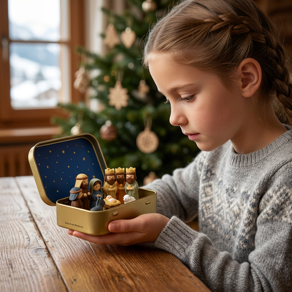Mini Nativity Scene in a Box – Hand-Painted Christmas Figurine Set