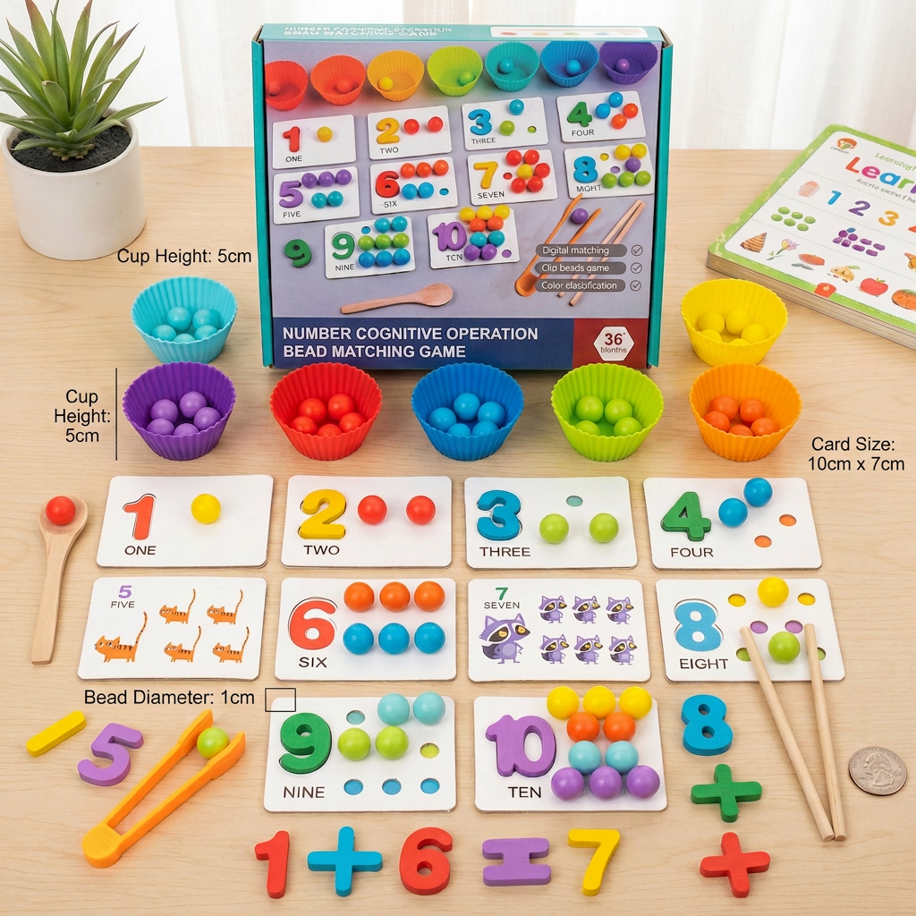 Montessori Ball Number and Colour Sorting Set for Learning to Count