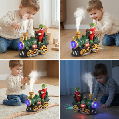 Cute Steam Train Toy with Lights, Music & Realistic Steam Effect