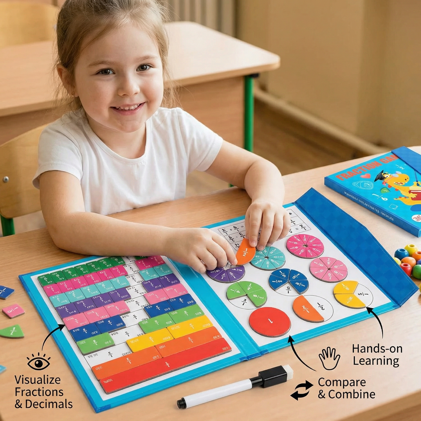 Montessori Kids Fraction Magnet Learning Toy