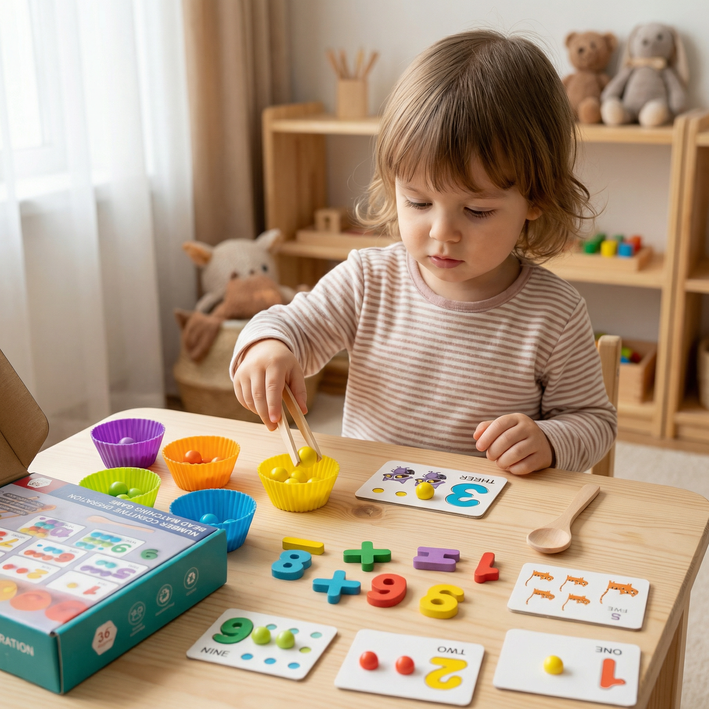 Montessori Ball Number and Colour Sorting Set for Learning to Count