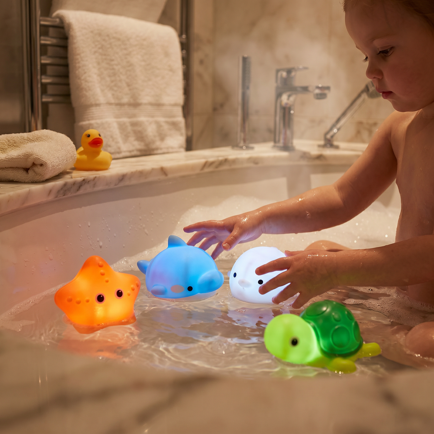 Glowing bath animals