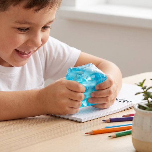 Cube Squishy Stress Ball – Soft Gel Sensory Fidget Toy