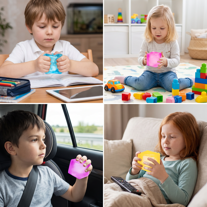 Cube Squishy Stress Ball – Soft Gel Sensory Fidget Toy