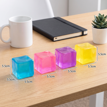 Cube Squishy Stress Ball – Soft Gel Sensory Fidget Toy