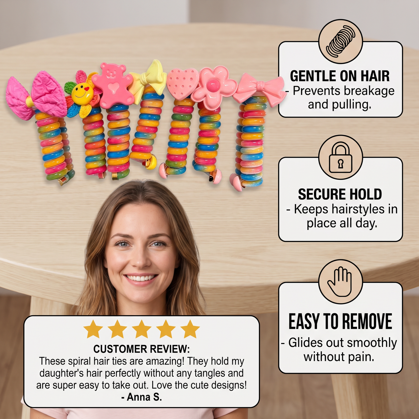 Cute Kids Spiral Hair Tie Set