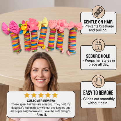 Cute Kids Spiral Hair Tie Set