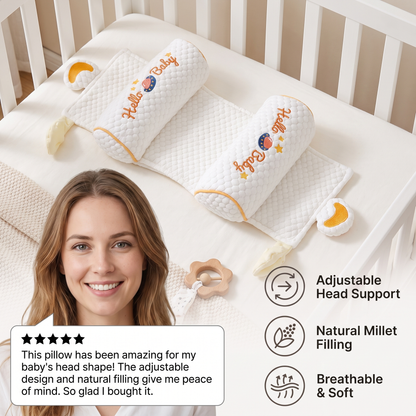 Adjustable Baby Head Shaping Pillow with Millet Filling