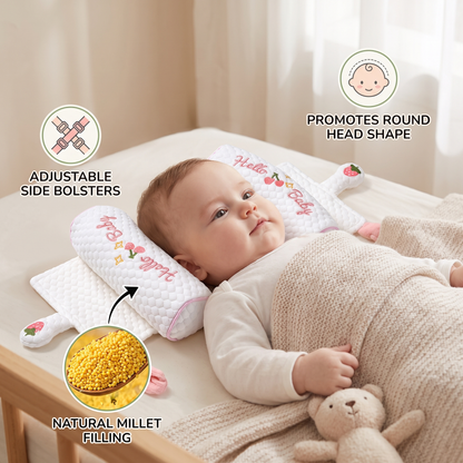 Adjustable Baby Head Shaping Pillow with Millet Filling