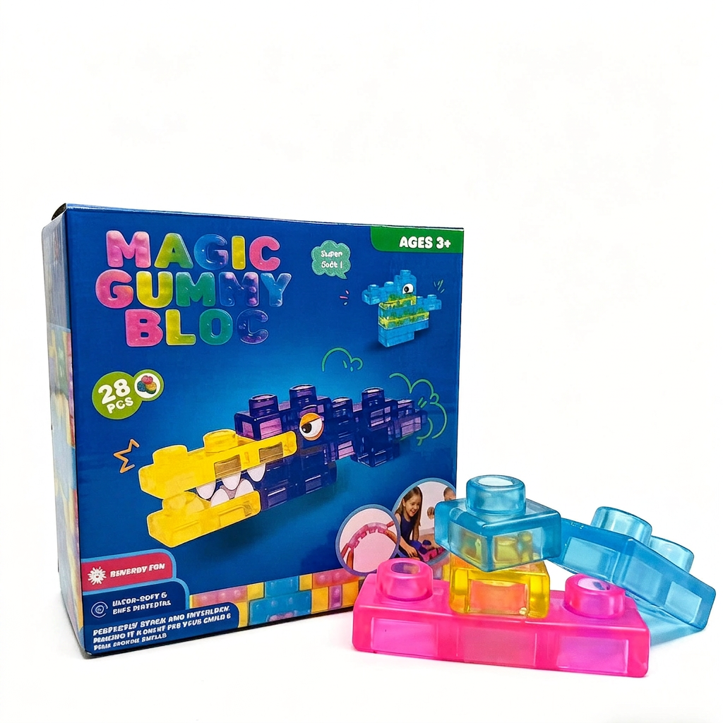 Magical gummy blocks, soft building blocks for children