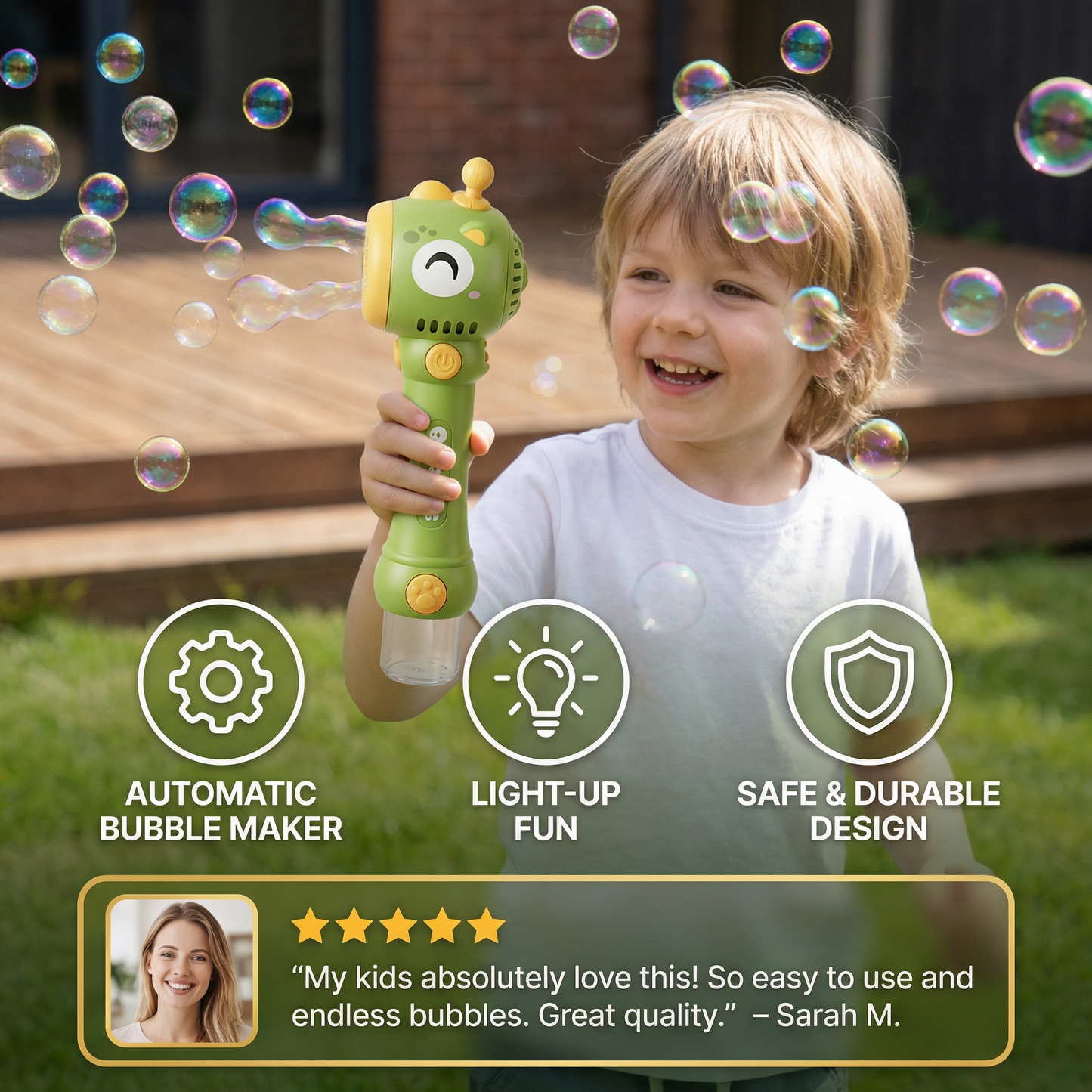 Light-Up Bubble Wand for Kids – Automatic Bubble Maker