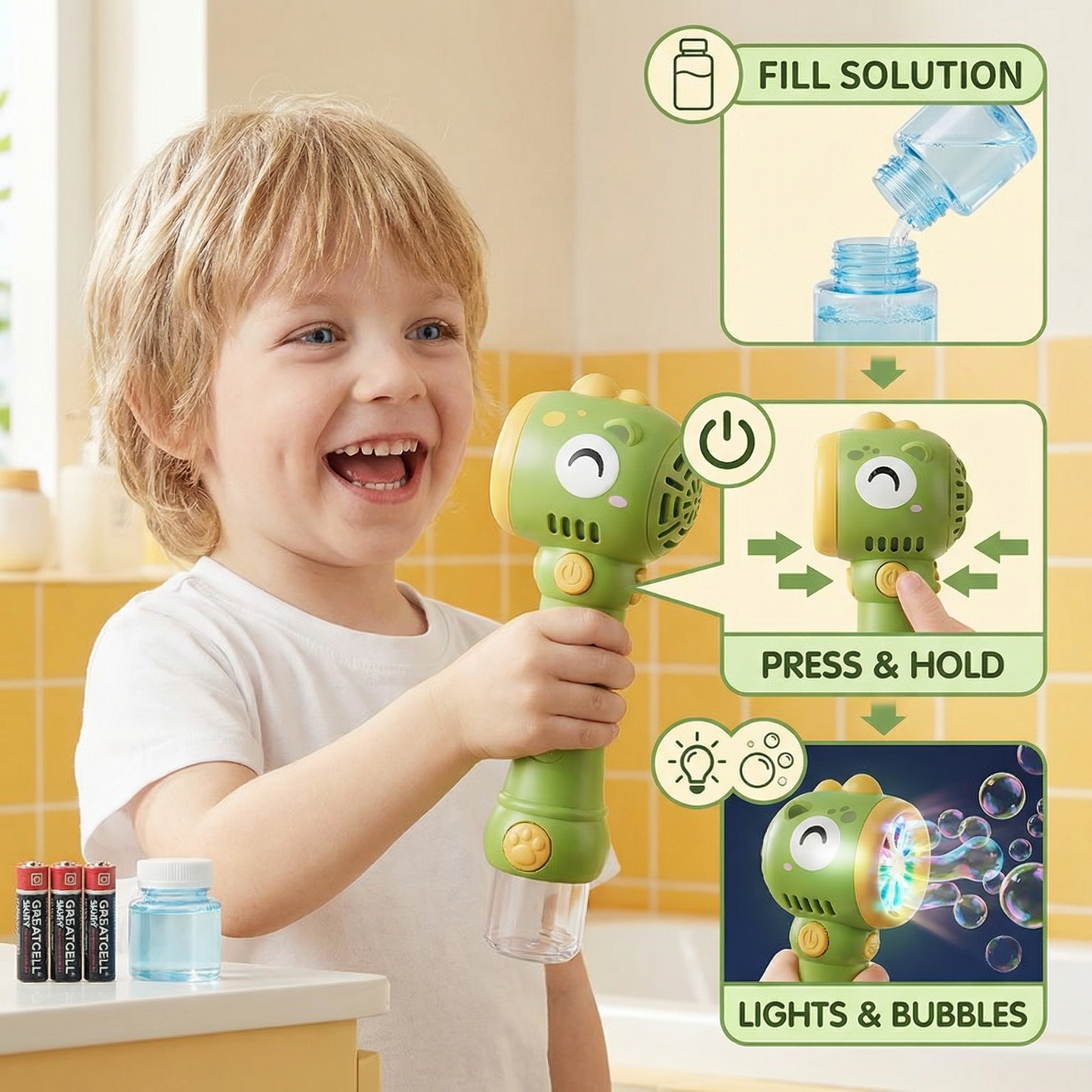 Light-Up Bubble Wand for Kids – Automatic Bubble Maker