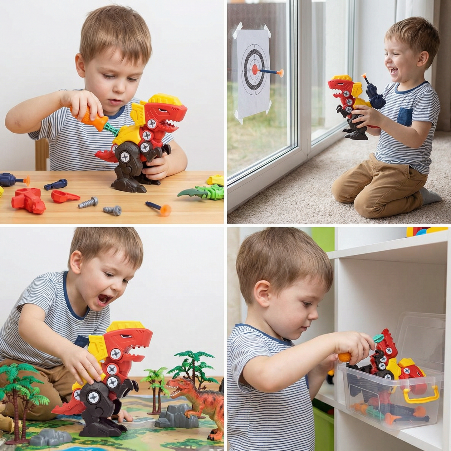 Dinosaur Screw Set with Suction Cup Cannon