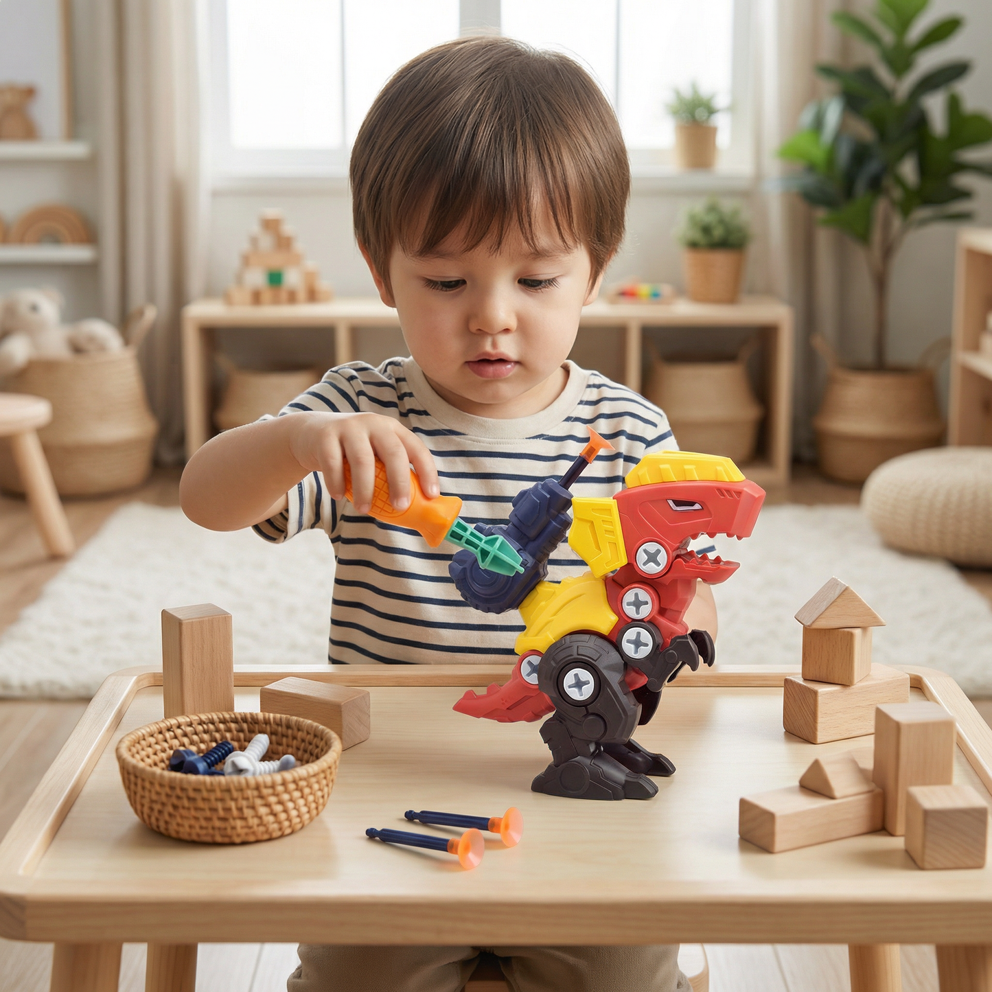 Dinosaur Screw Set with Suction Cup Cannon