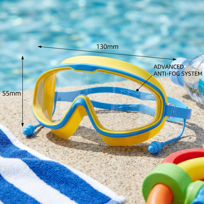 Kids Swimming goggles with large frames and anti-fog system