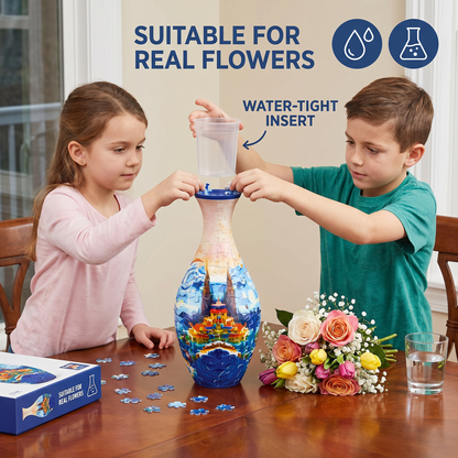 Elegant 3D puzzle vase - Suitable for real flowers