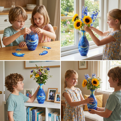 Elegant 3D puzzle vase - Suitable for real flowers