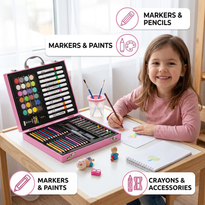 88-Piece Creative Art Case for Little Artists