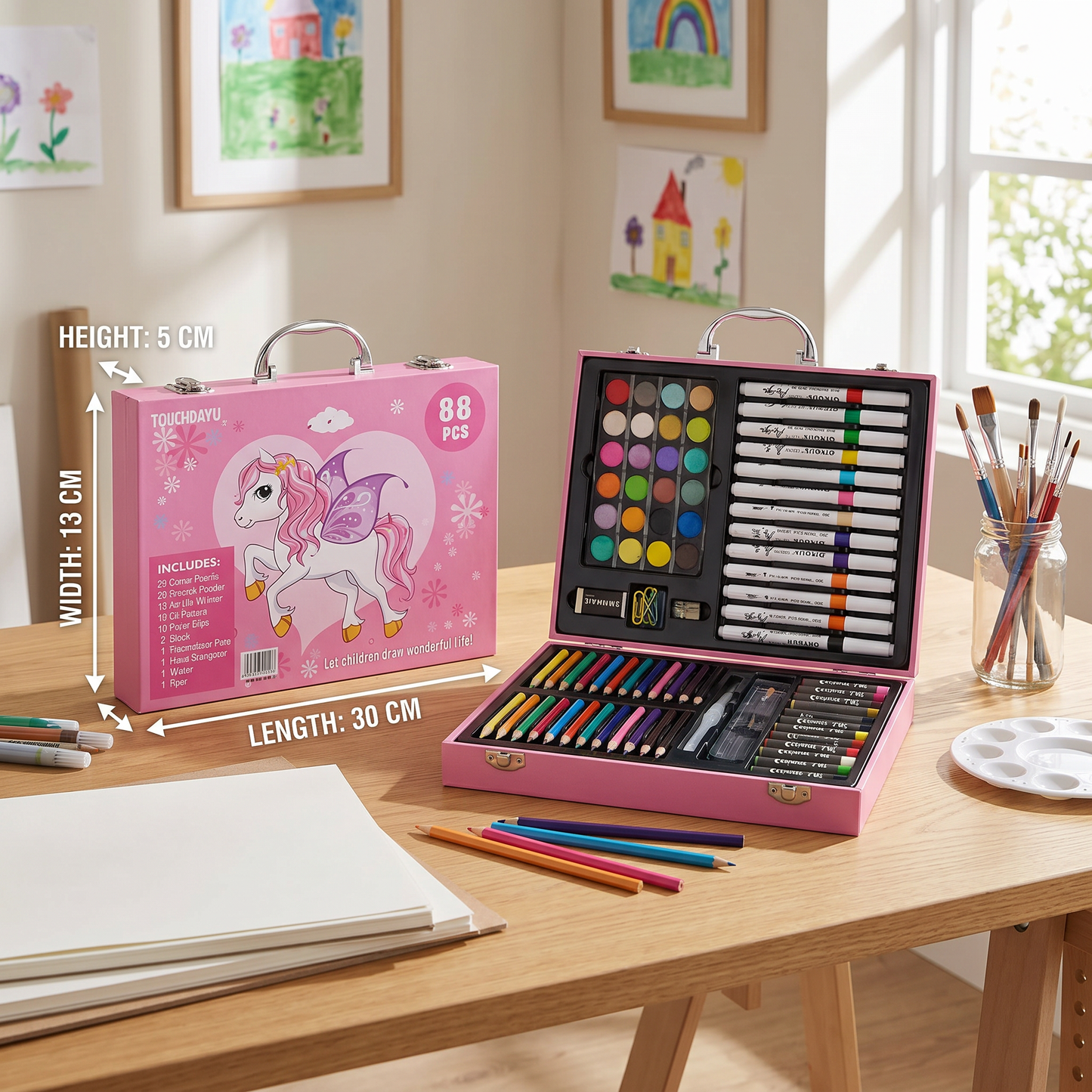 88-Piece Creative Art Case for Little Artists