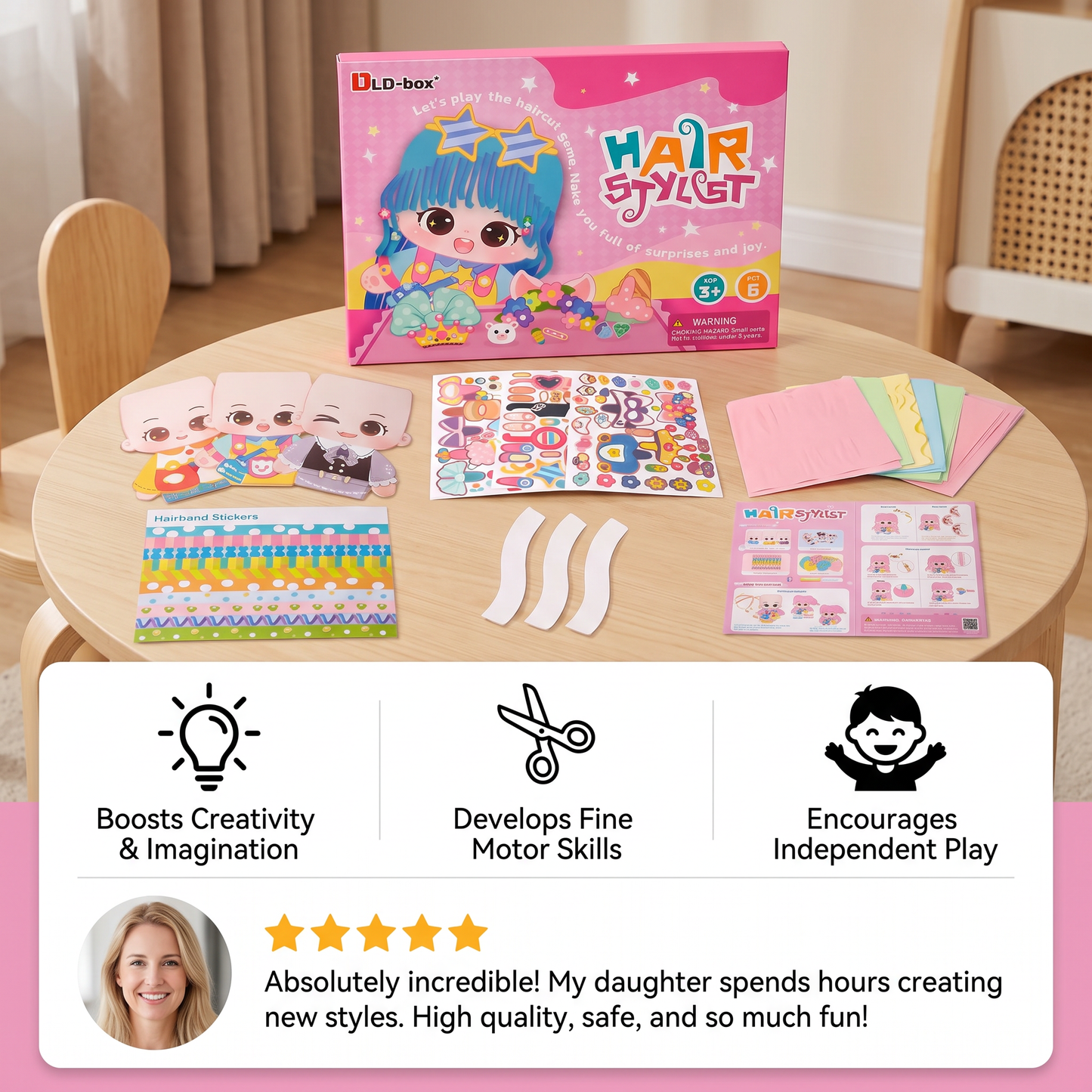 DIY Hair Stylist Craft Kit for Kids