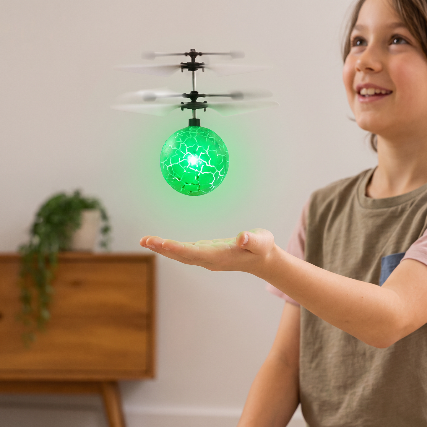Hand-Controlled Flying LED Ball Drone for Kids