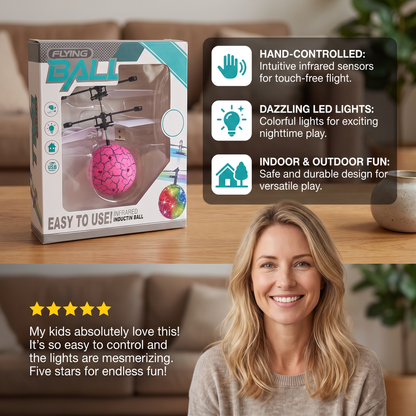 Hand-Controlled Flying LED Ball Drone for Kids