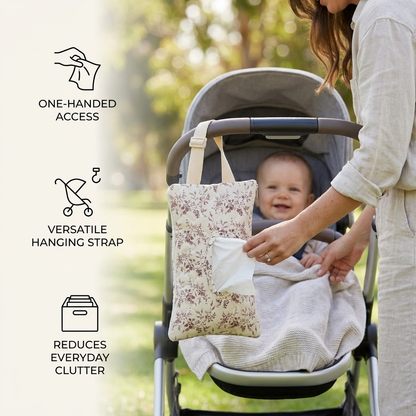 Hanging Tissue Holder for Strollers, Cribs & Cars
