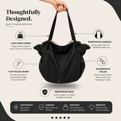 2-in-1 Folding Diaper Bag & Changing Mat – Lightweight & Spacious Travel Tote for Moms