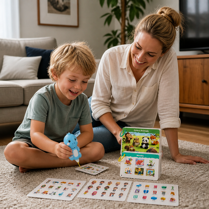 Interactive Dinosaur Talking Flash Cards & Stickers – Montessori Phonics & Sight Words Learning Set