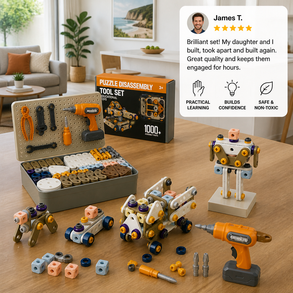 Kids’ DIY Tool Kit with Electric Drill – STEM Building Playset