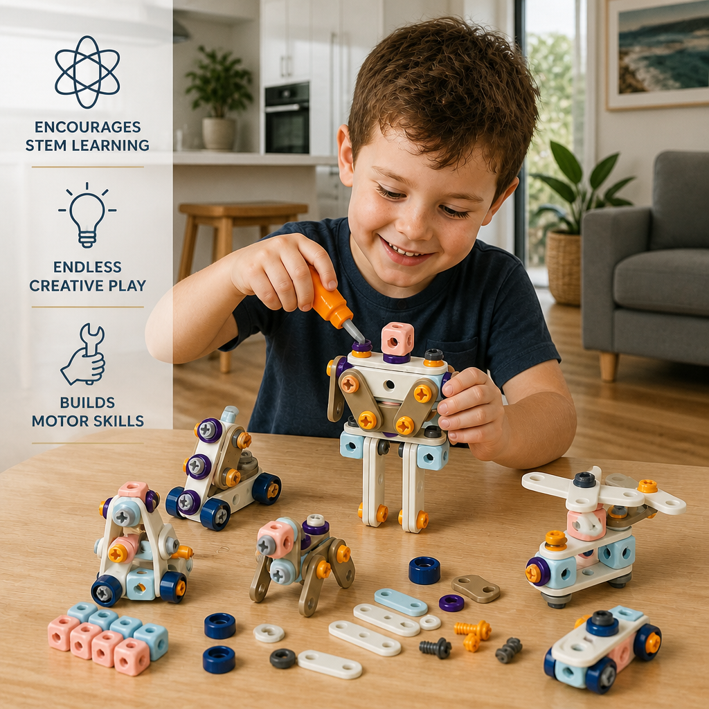Kids’ DIY Tool Kit with Electric Drill – STEM Building Playset