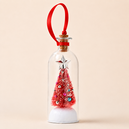 Recordable Christmas Message-in-a-Bottle Ornament with Voice Playback