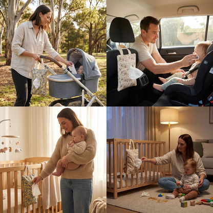 Hanging Tissue Holder for Strollers, Cribs & Cars