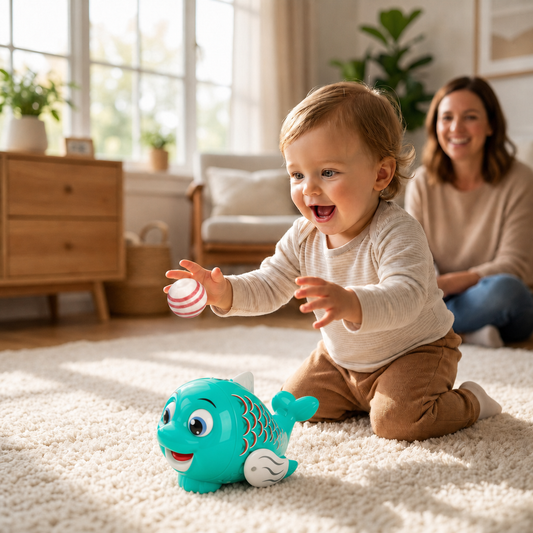 Interactive Floating Ball Fish Toy with Lights & Music