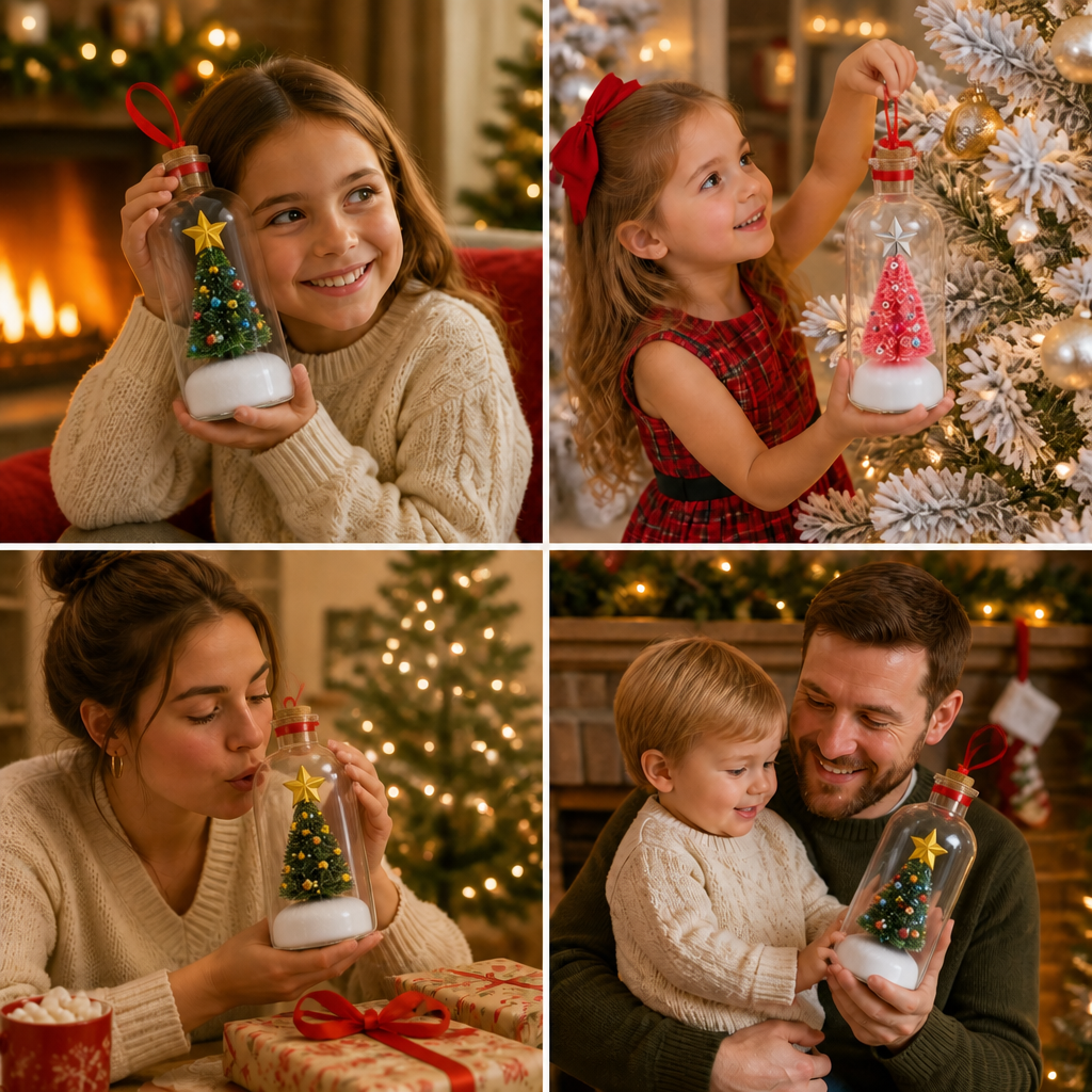 Recordable Christmas Message-in-a-Bottle Ornament with Voice Playback