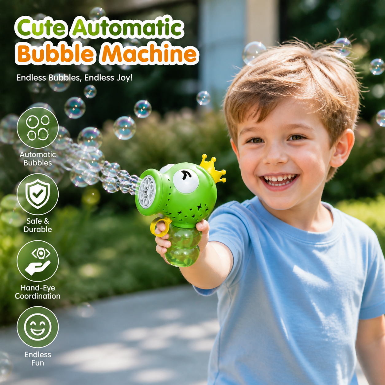 Cute Automatic Bubble Machine – Electric Bubble Blower for Kids