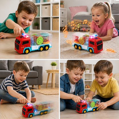 Interactive Gear Fire Truck Toy with Lights