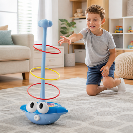 3-in-1 Educational Activity Game – Ring Toss, Basketball & Sticky Ball