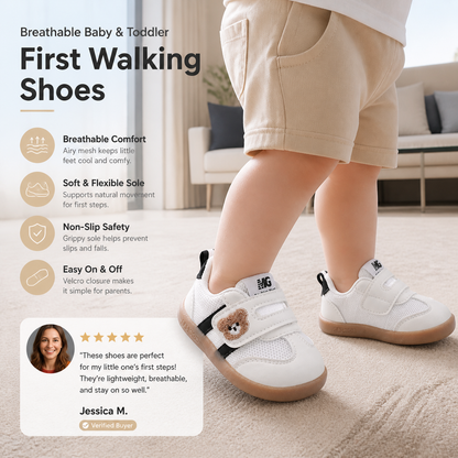 Breathable Baby & Toddler First Walking Shoes – Soft Sole & Non-Slip