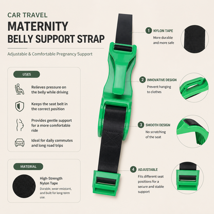 Car Travel Maternity Belly Support Strap – Adjustable & Comfortable Pregnancy Support