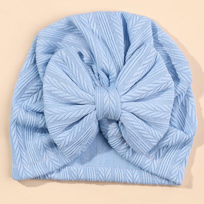 Ruched Baby Turban with Bow – Soft Knit Newborn Hat