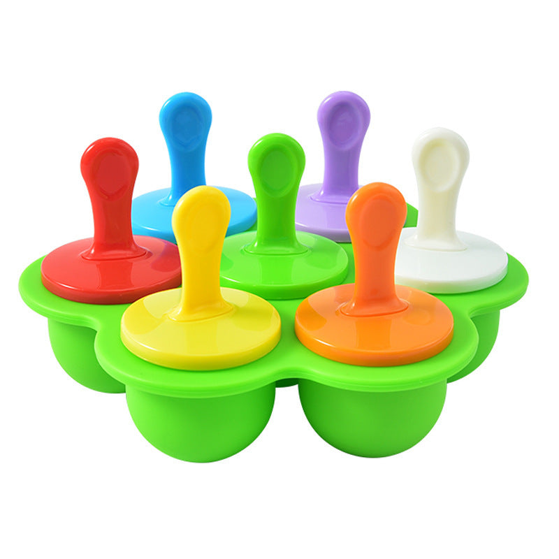 7-Piece Silicone Popsicle Mold – Reusable Ice Pop Maker for Kids