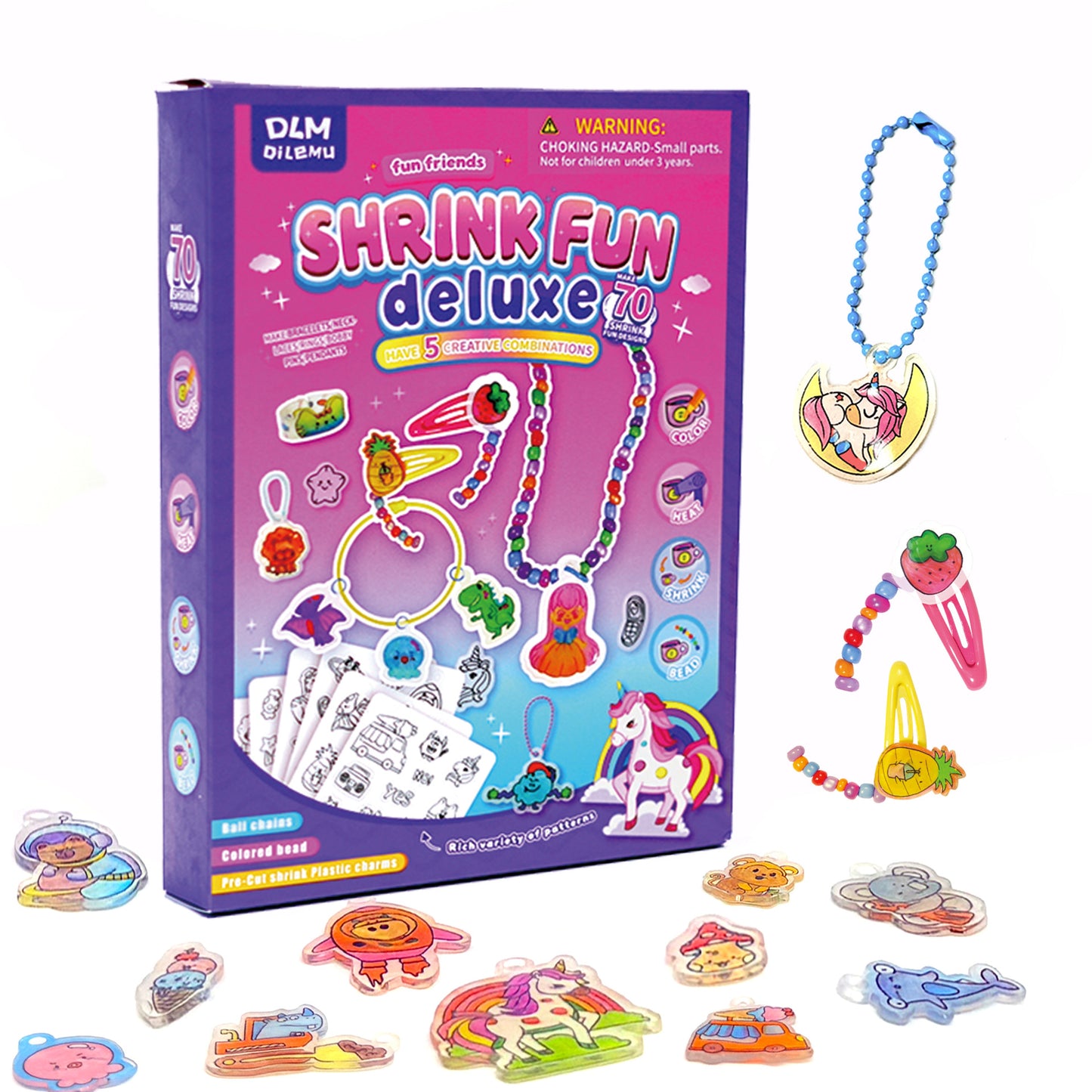 DIY Shrink Art Keychain & Charm Making Kit for Kids