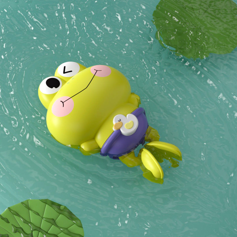 Cute Wind-Up Swimming Frog Bath Toy for Kids