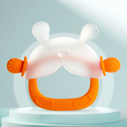 Bunny Baby Teething Mitten – Soft BPA-Free Silicone Gum Soother with Anti-Drop Wristband (3–18 Months)